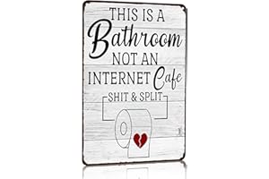 Crazysign Funny Sarcastic Bathroom Toilet Decor Sign This Is A Bathroom Not An Internet Cafe Quotes Wall Art Vintage Tin Sign 8x12 Inches (3192)