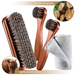 4 Pcs Horsehair Shoe Brush Kit Polishing Daubers