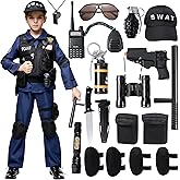 Spooktacular Creations 20PCS Police SWAT Costume for Kids, S.W.A.T. Police Officer Costume for Boys Halloween Cosplay Party