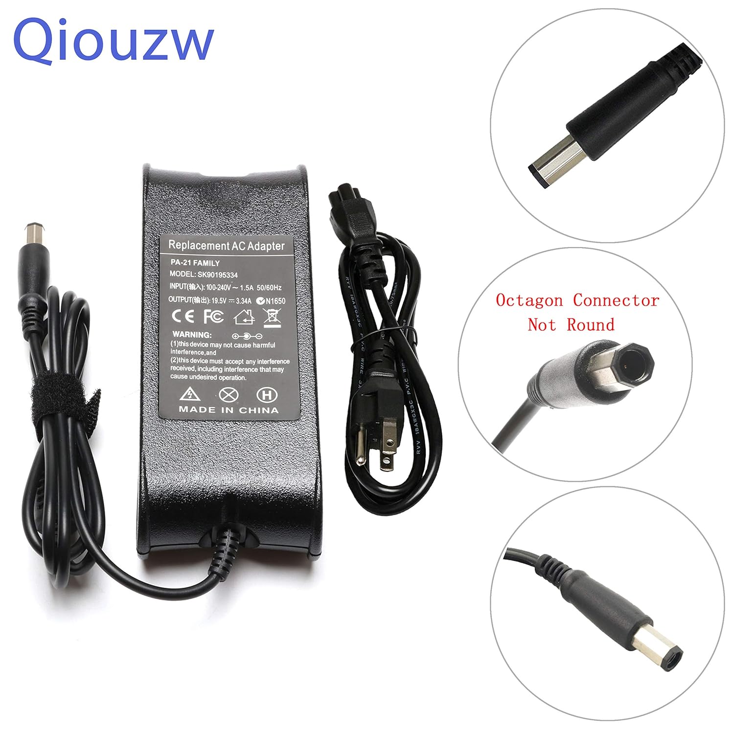 Lisen 65w Octagon Tip Pa 21 Ac Adapter Charger For Dell Amazon In Electronics