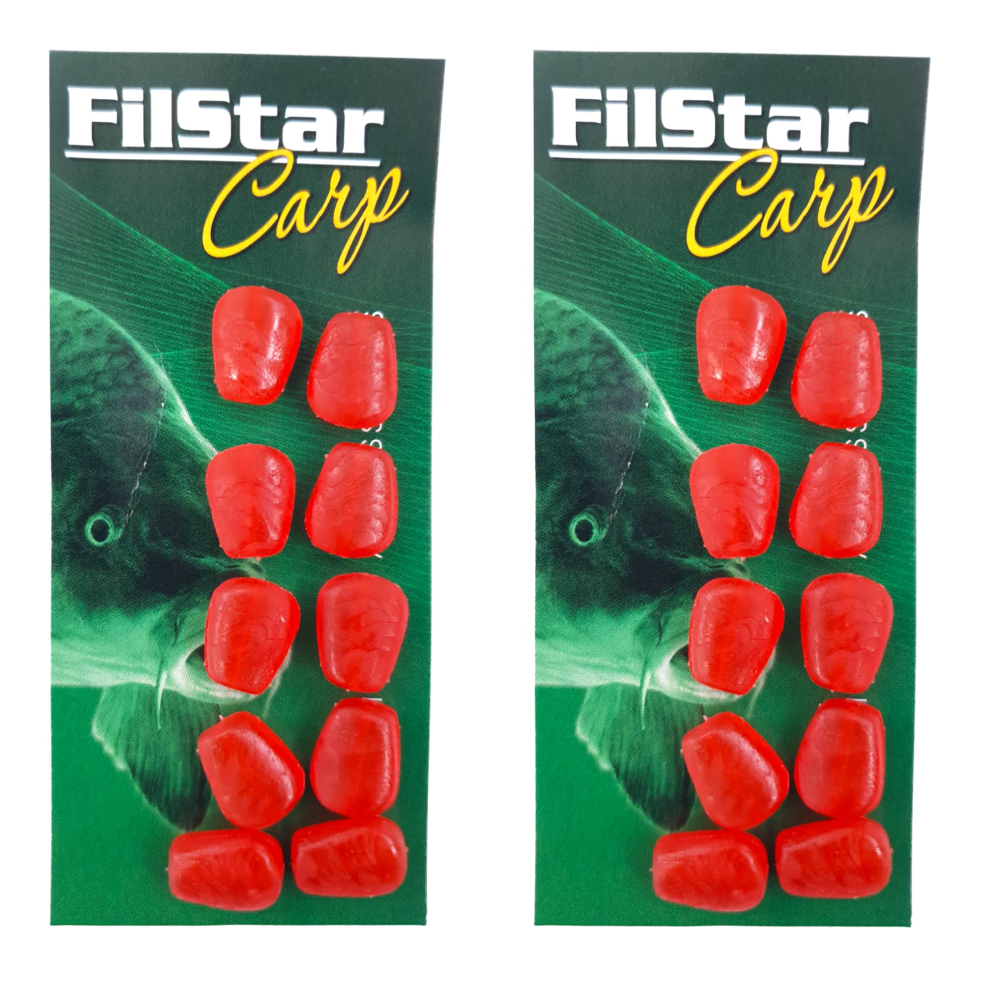 PRO Filstar PRO FILSTAR Artificial Bait Set Corn 20 Red Pieces - Artificial Carp Fishing Lure Set - Carp Bait - Fishing Bait - Hook Fishing Accessories - Soft Bait - Boilies Stopper - Method Feeder Ba