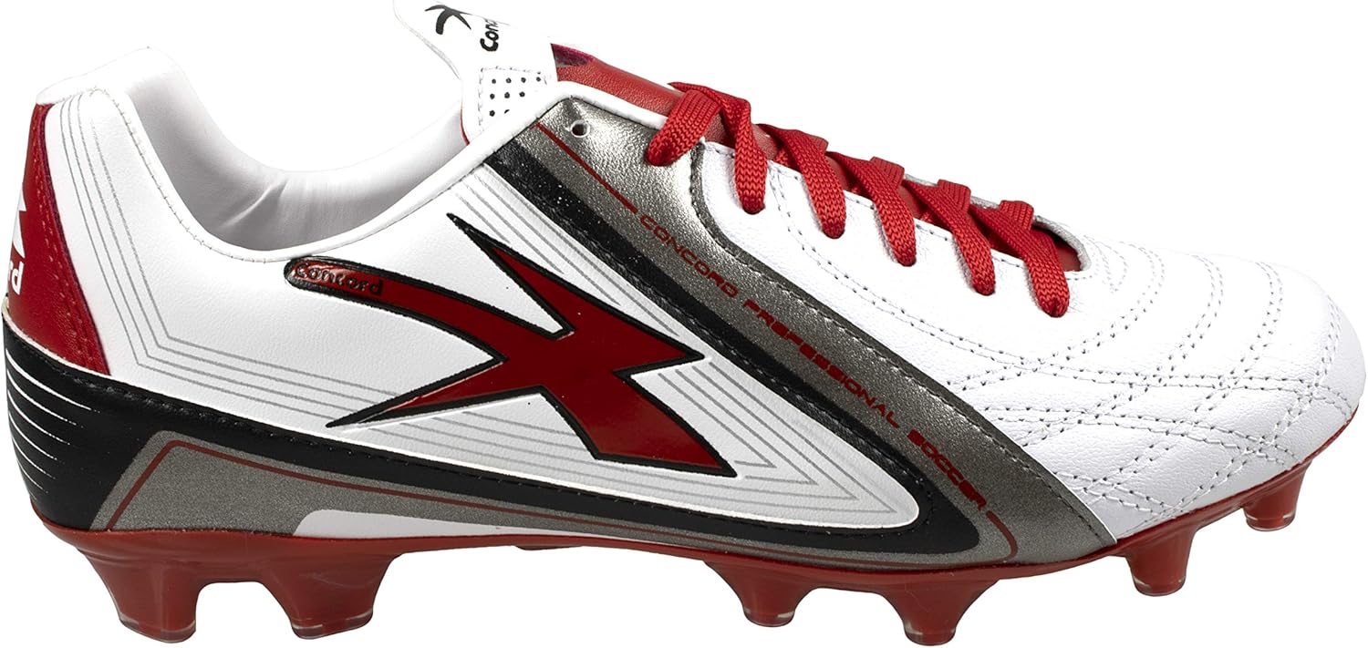 Amazon.com | Men's Soccer Cleats Genuine Leather Authentic Concord Color White S195XR | Soccer