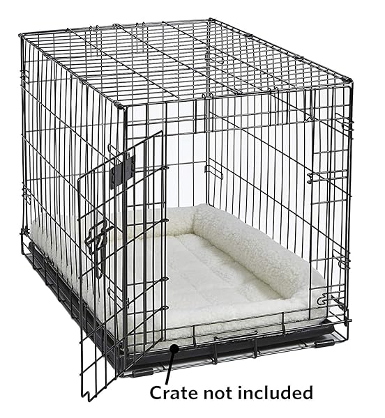 MIDWEST HOMES FOR PETS QUIETTIME DOG BED – WHITE FLEECE BOLSTER, ULTRA-SOFT AND MACHINE WASHABLE, FITS 48-INCH CRATES AND CARRIERS, FOR EXTRA-LARGE BREED DOGS