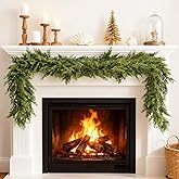 SENCOS 6FT Christmas Cedar Garland, 2Pcs Artificial Real Touch Realistic Greenery Christmas Pine Garland for Fireplace Mantel Table Stairs Indoor Outdoor Holiday Decoration