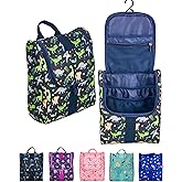 Remobia Hicol Cute Cartoon Hanging Kids Toiletry Bag Children Travel Cosmetic Makeup Organizer Wash Bag Shower bag Over Night Bag Camping Shaving Kit Bag for Boys & Girls (Dinosaurs)