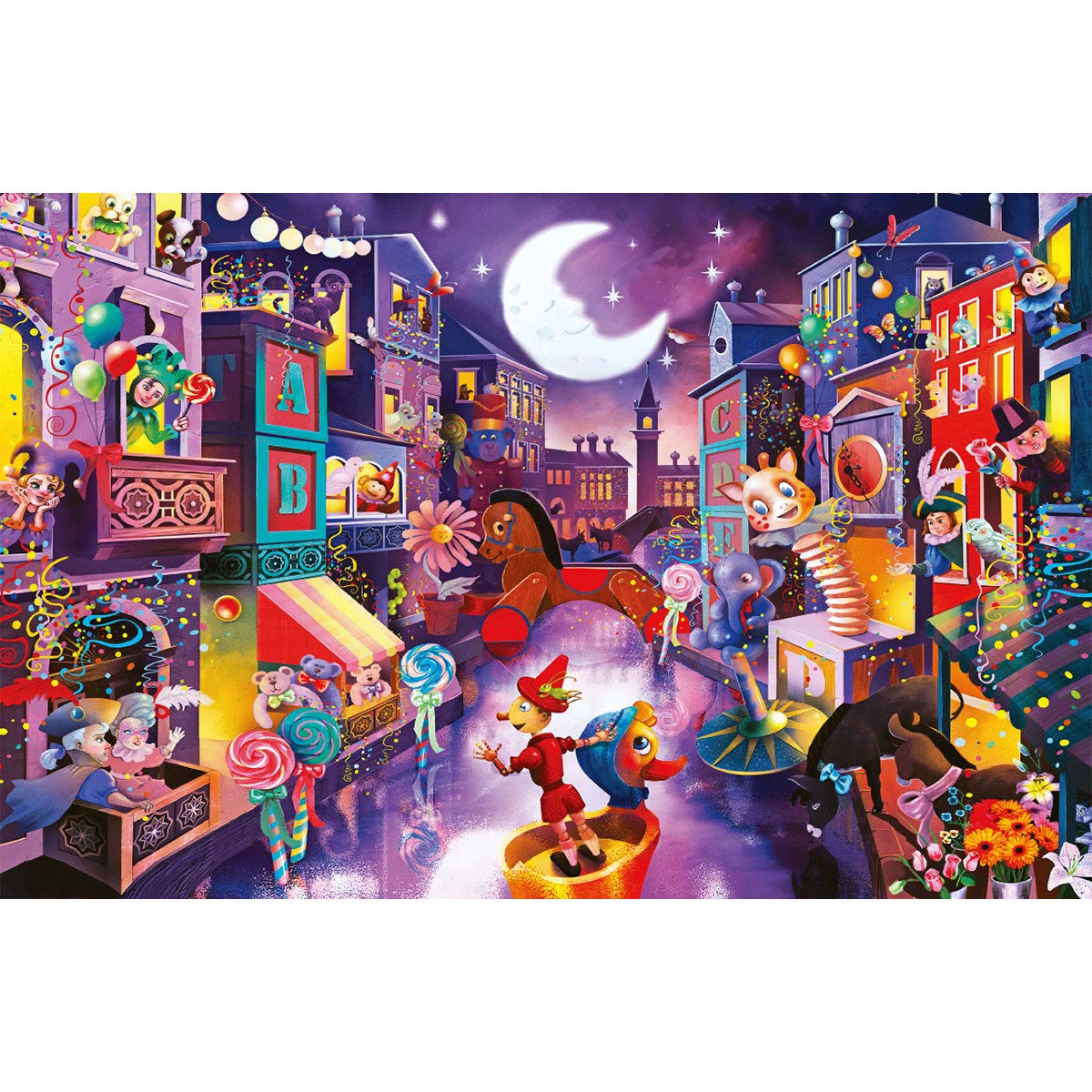 Jigsaw Puzzle 1000 Piece - Puppet City Intellectual Decompressing Fun Game Family Fun Games Logical Thinking Exercise Toy Gifts for Adults & Kids