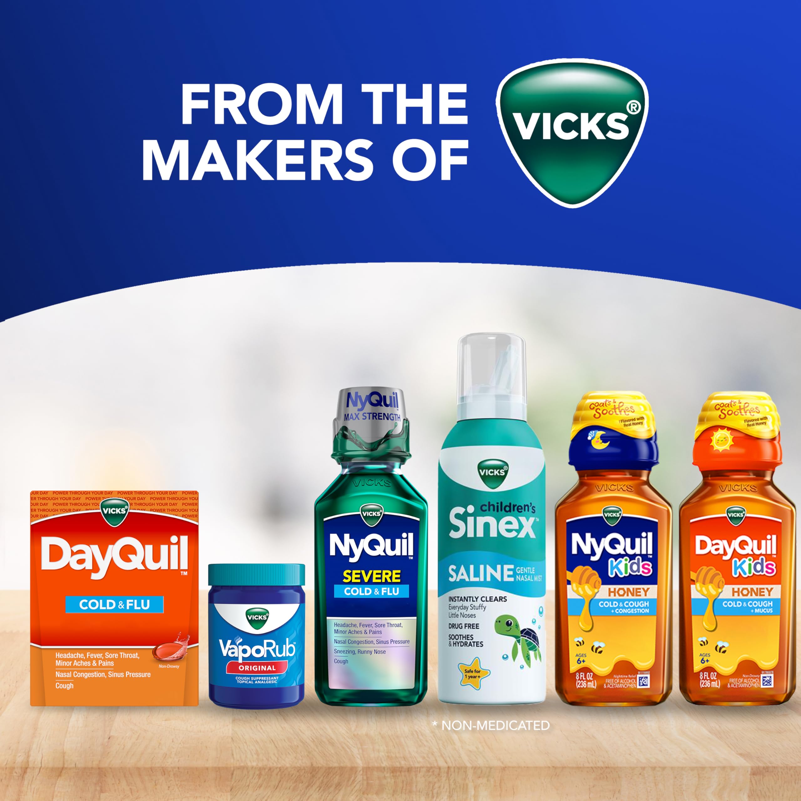 Vicks DayQuil and NyQuil Kids Grape Cold & Cough + Fever Multi-Symptom Relief Liquid Co-Pack, Specially Formulated for Kids Ages 6+, 2x8 OZ