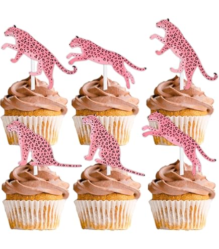 Jollyboom Decorazione di compleanno con stampa ghepardo, decorazione di buon compleanno sfondo rosa leopardo torta topper topper tovaglia palloncino per ragazze donne giungla safari selvaggio una