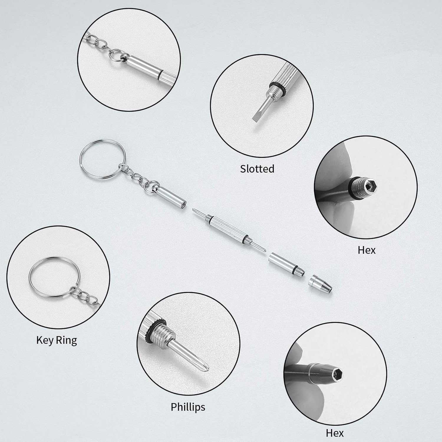 Eyeglasss Sunglass Glasses Spectacles Repair Tool Kit Set, with Mini Screwdriver, Screws Nut, Silicone Nose Pads - Image 5