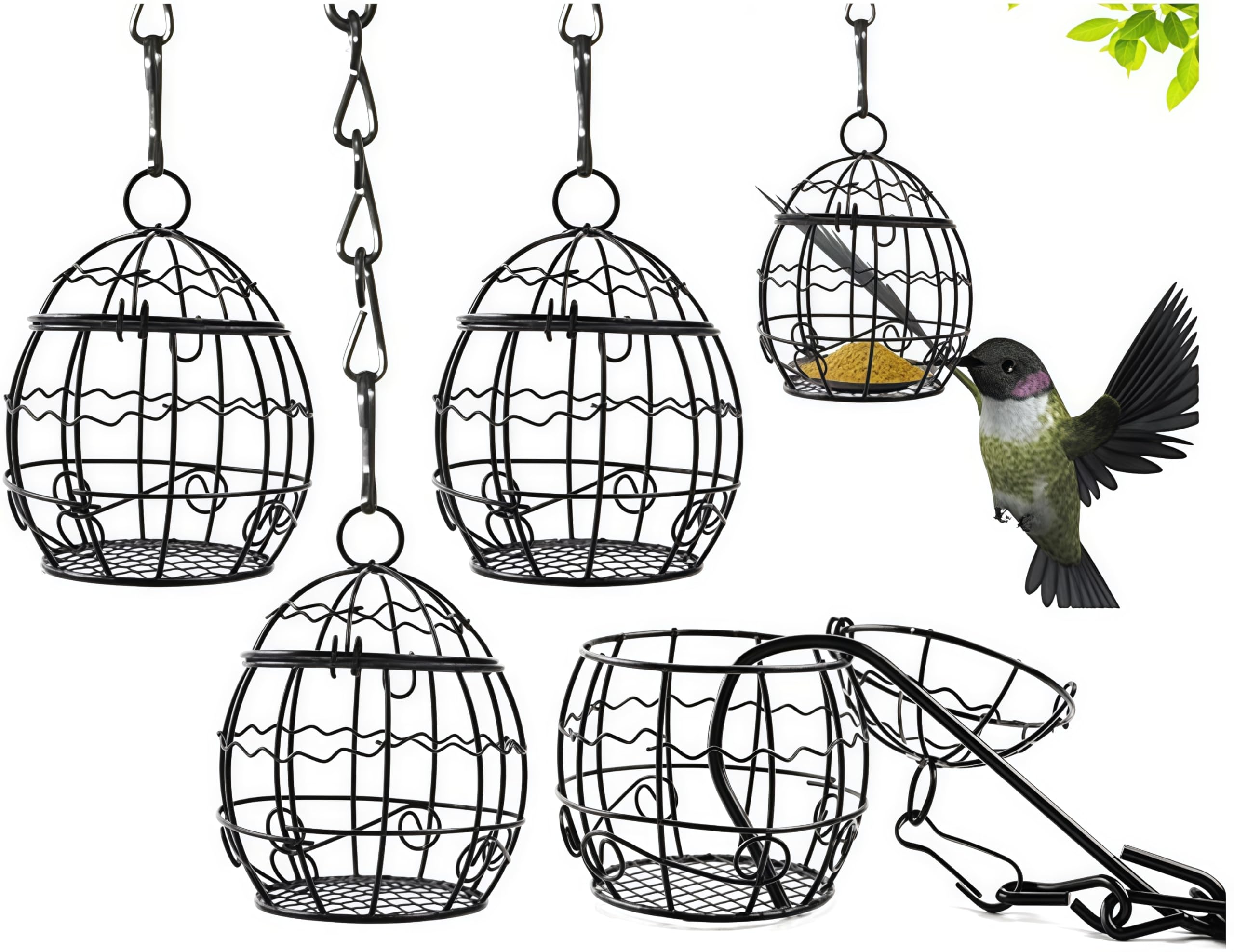 Loopunk 4-Piece Bird Feeder Set - Hanging Bird Suppliers for Garden Decor & Wildlife