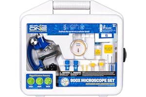 Explore Scientific Beginner Microscope for Kids - 100X, 400X & 900X Magnification, Compact Size & Sturdy Build - Perfect for at Home and School. Comes with Hard-Shell Case