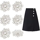 AHANDMAKER 6 Pcs Flower Rhinestone Buttons - CZ Crystal Sliver Shank Decorative Buttons with Single Hole for Sewing Embellishments DIY Craft Jewelry Wedding Decoration