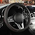 Binsheo Automative Car Steering Wheel Cover 15 inch Comfort Durability Safety Anti-Slip,Black