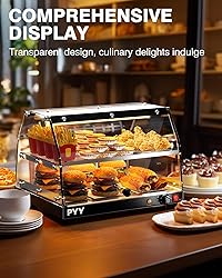 PYY Commercial Food Warmer Display, 2-Tier Electric