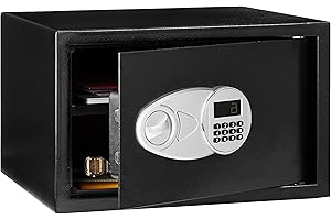 �鶹�� Basics Steel Security Safe with Programmable Electronic Keypad - Secure Cash, Jewelry, ID Documents, 1.2 Cubic Feet, B