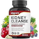 Litypure 23-in-1 Kidney Cleanse Detox & Repair with 50:1 Cranberry Extract | Botanical Formula for Urinary Tract Wellness | 60 Capsules
