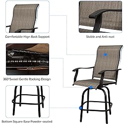 2 PC Outdoor Swivel Bar Sets, All Weather Bar