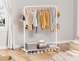 HOMIDEC Clothes Rail Portable Rack with Shelf 40 kg Capacity White 100x41x160 cm view 2