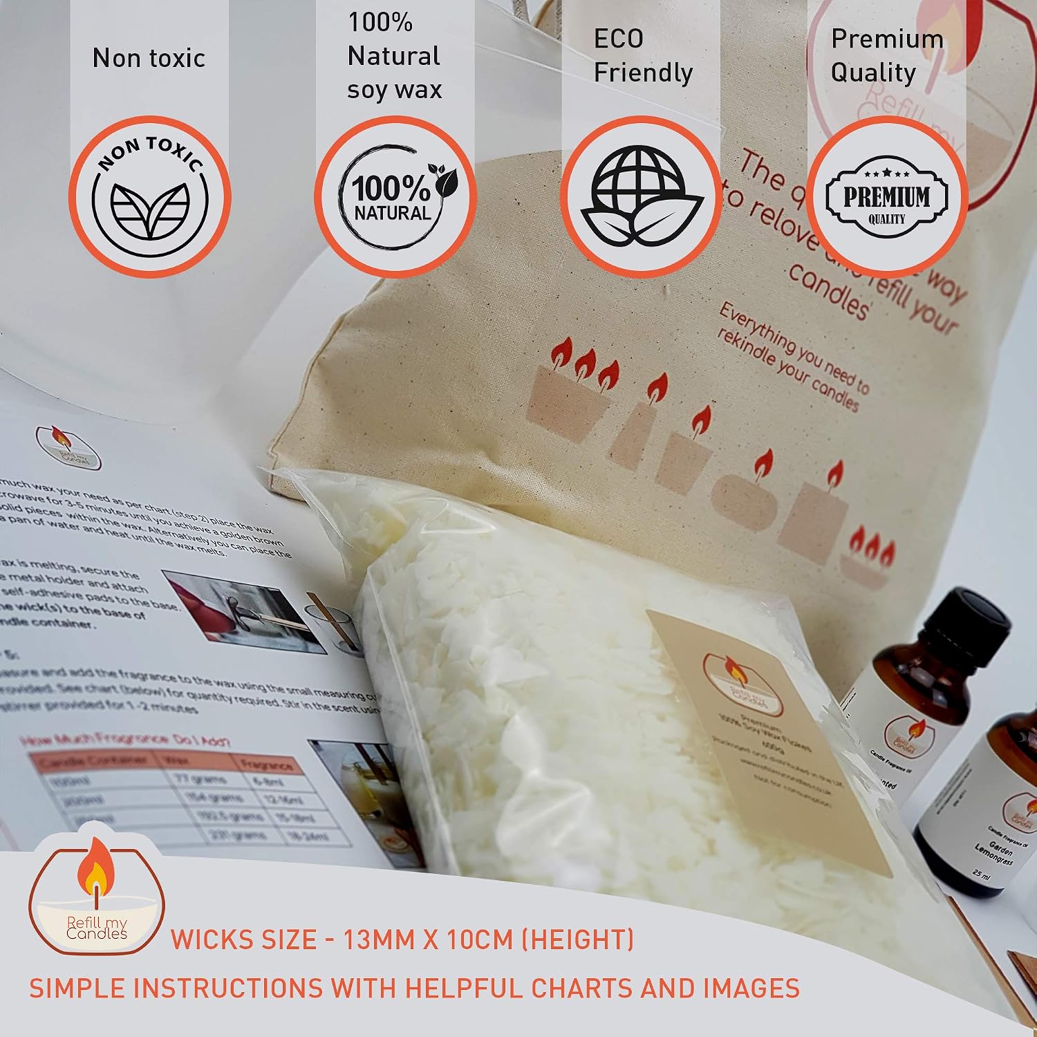 Luxury Scented Candle Making Kit, DIY Candle Kits for Adults 600gm Soy Wax, Container Candle Kit, Scented Oils, Woodwicks - Image 3