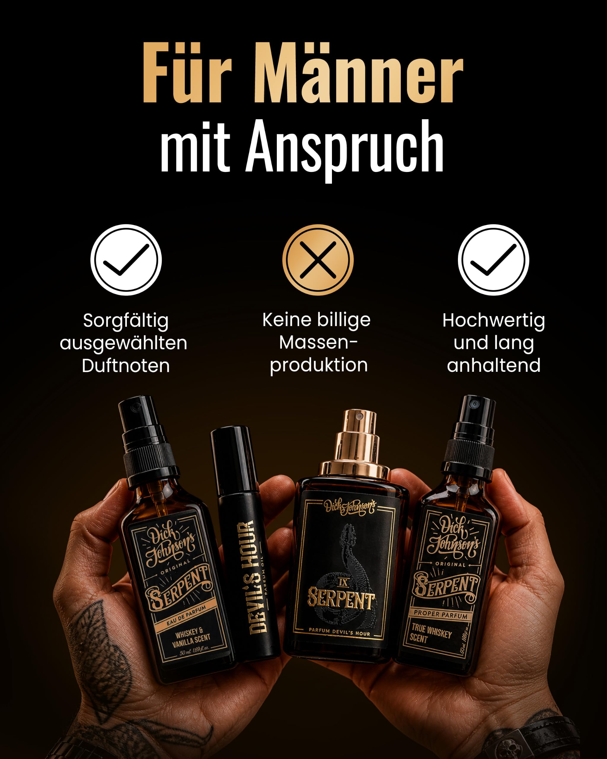 DICK JOHNSON Serpent Eau de Parfum 50 ml, Whiskey-Vanille Herrenduft 5