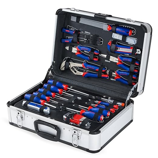 title=WORKPRO 119- Kit di attrezzi con custodia in alluminio