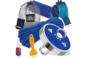Mytracpro Fishing Magnet Kit 1300 lb, Single Sided Magnet Fishing Kit with High with 20m (65 Foot) Durable Rope, Powerful Magnets for Fishing and Magnetic Recovery Salvage