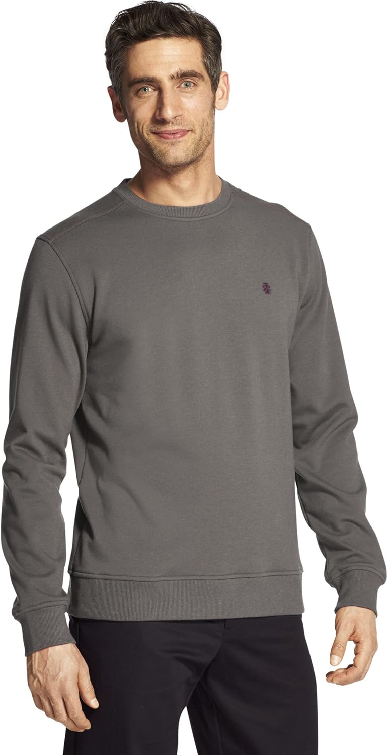 Izod Mens Long Sleeves Advantage Stretch Crew Neck Fleece Sweatshirts