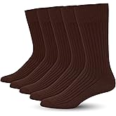 SERISIMPLE Men's Dress Socks - Bamboo Viscose Thin Ribbed Knit, Silky & Soft, Lightweight Business Crew Socks 5 Pairs