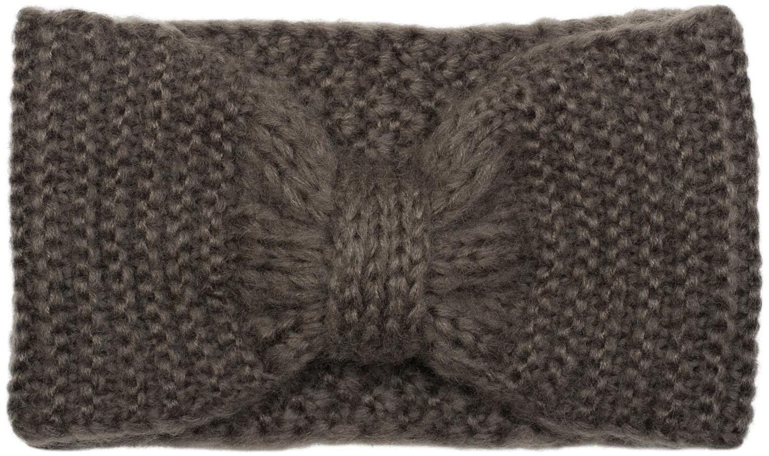 styleBREAKER headband with bow, rice stitch pattern, winter hairband, headband, ladies 04026006, color:Dark Grey