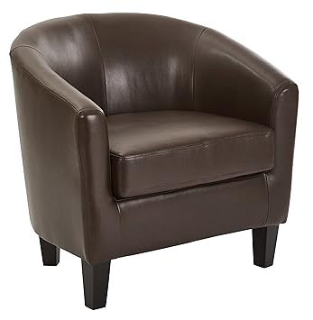 Amazon Com Ave Six Ethan Tub Chair In Deluxe Cocoa Vinyl Fabric