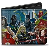 Buckle-Down Men's Bifold Wallet Justice League, 4.0" x 3.5"