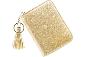 Coco Rossi Women's Small Credit Card Wallet RFID Glitter Cute Credit Card Holder Wallets for Women