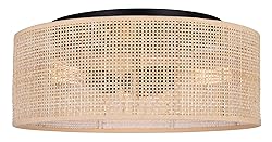 Canarm Bellamy 3-Light Boho Flush Mount, Natural