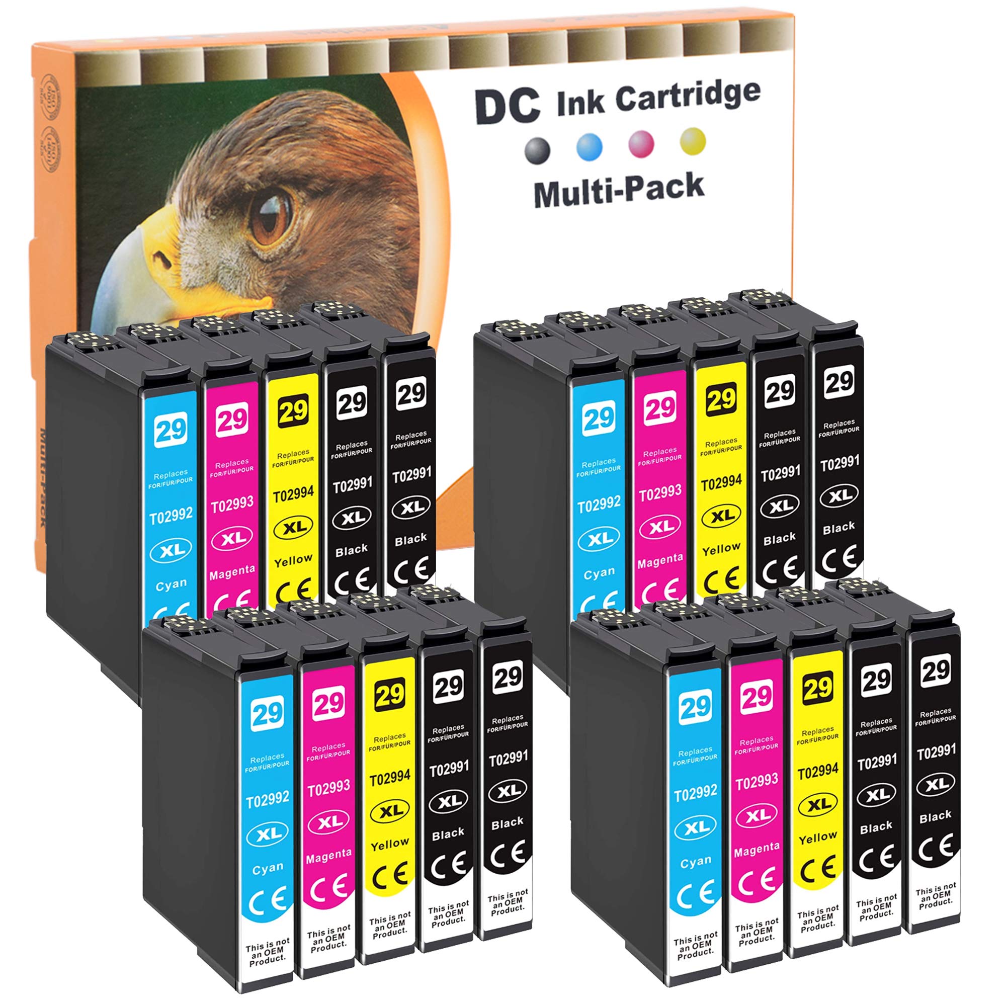 D&C Compatible Ink Cartridge Replacement for Epson 29 29XL for Epson Expression Home XP-330 XP-330 XP-332 XP-335 XP-340 XP-342 XP-345 XP-352 XP-355 XP-430 XP-430 XP-432 XP-435 Series (20-Pack)