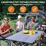 Portal Folding Camping Table 90x53 cm with Adjustable Legs Aluminium view 3