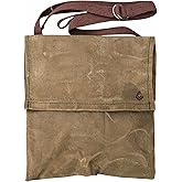 Traditional Haversack with Adjustable Strap, Waxed Canvas Bushcraft Shoulder Bag, Cross Body Foraging Bag, Survival Kit Carry All