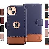 Compatible with iPhone 14 Plus Wallet Case for Women and Men, Case with Card Holder [Slim & Protective] for Apple 14 Plus (6.7”), Leather i-Phone Cover, Cute Phone Case, Blue & Brown, Desert Sky