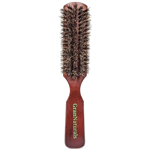 GranNaturals Mens Boar Bristle Hair Brush 100 Natural Brown Wooden