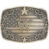 Absbolo Western Belt Buckle Men Initial Letter ABCDJRM to Z Rodeo Cowboy Belt Buckles for Women