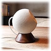 H Huaberich Black Walnut Stand for Apple HomePod Mini,Built-in Cable Management,Desktop Holder Mount for homepod Mini. (HomePod Mini)