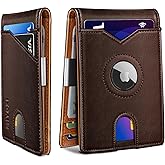 miyozi Airtag Wallet for Men,with Money Clip 11 Cards Slim Front Pocket Leather RFID Blocking Wallet with Gift Box