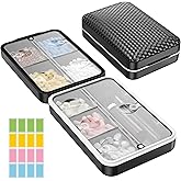 Restree Magnetic Travel Pill Organizer 8 Compartment Moisture Proof (Black) | Triple seal magnetic lock: magnetic latch, inner lid and silicone seal keep contents dry