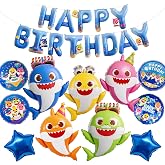 PartyWoo Baby Shark Blue Round Star Mylar Boys Girls Foil Balloons 13pcs | Balloons for Boys Girls under the Sea Kids Birthday Baby Shower Wedding Graduation Bridal Shower Party Decorations