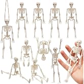 JOYIN 12 PCS 6” Small Skeletons Halloween Decorations Mini Skeleton Figurines for Craft Haunted House Accessories Trick-or-Treaters Party Favors Graveyard Decorations