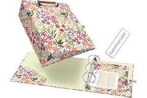 Ospelelf Mini 3 Ring Binder, 2 Inch, Cute Floral Binder for 5.5" x 8.5" with 5 Tab Dividers, File Folder Labels and Low Profile Clipboards