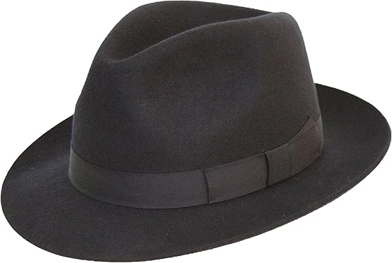 navy trilby hat