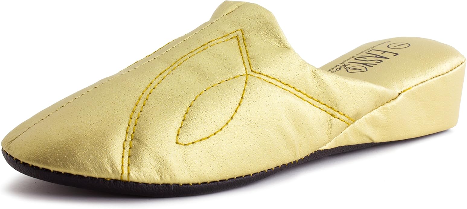 gold house slippers