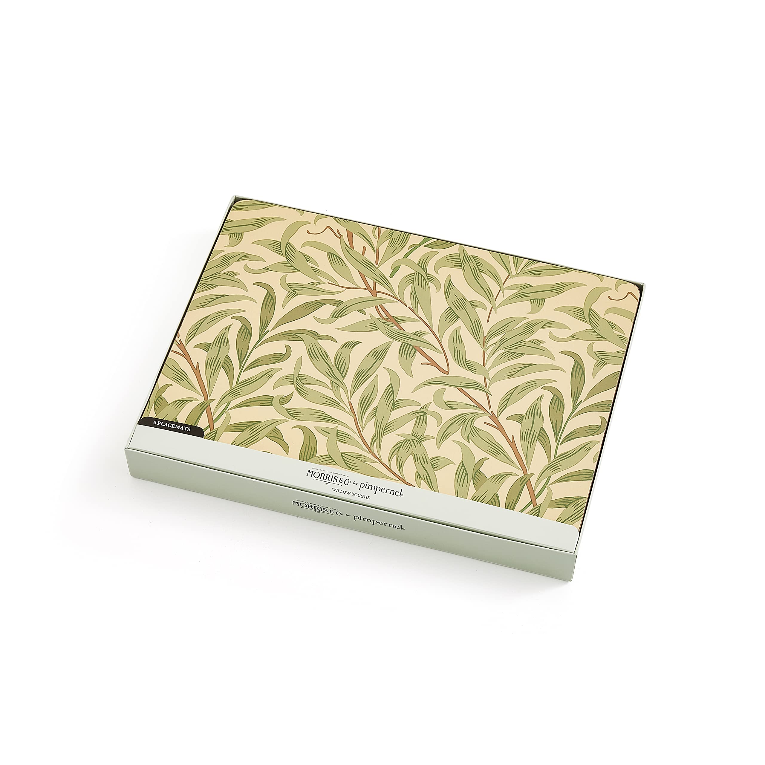 Pimpernel American Placemat, Set of 6, Willow Branch Design, Color: Green