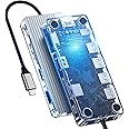 ORICO USB C Docking Station Dual Monitor,11 in 1 Type C Transparent Dock with HDMI for Laptop 3*USB-A 3.0 Ports,USB2.0 Type-A,HDMI 4K,RJ45,TF&SD,USB3.0 Type-C, VGA(1080@60Hz) Wide Compatibility