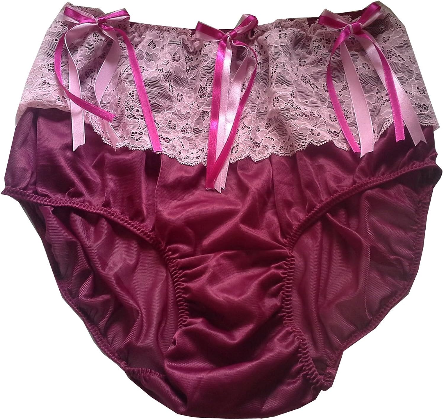 HDBN1120 RED Handmade Bow Nylon Panties Women Ladies Underwear Briefs